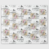 Moderne aangepaste foto-dooszwart-witte typografie cadeaupapier (Vlak)