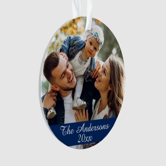 Moderne, aangepaste foto dubbelzijdig ornament (voorkant)