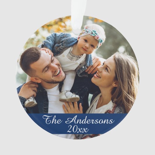Moderne, aangepaste foto dubbelzijdig ornament (voorkant)