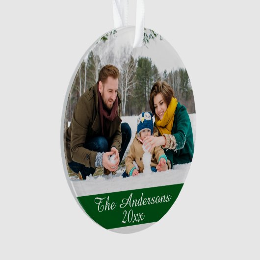 Moderne, aangepaste foto dubbelzijdig ornament (voorkant)