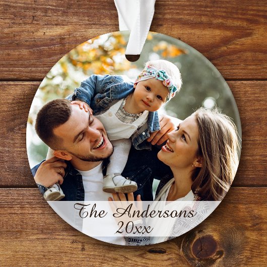 Moderne, aangepaste foto dubbelzijdig ornament