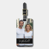 Moderne aangepaste foto Eenvoudig zwart Bagagelabe Bagagelabel (Voorkant verticaal)