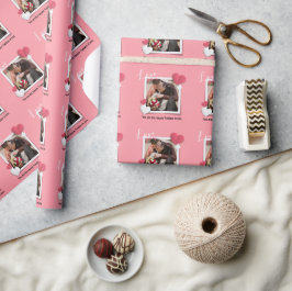 Moderne aangepaste foto en liefdesbericht cadeaupapier
