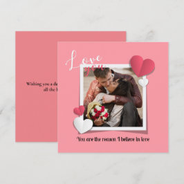 Moderne aangepaste foto en liefdesboodschap notitiekaartje