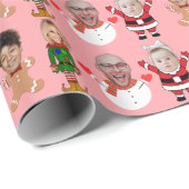 Moderne aangepaste foto familie gezicht foto Kerst Cadeaupapier (Rol Hoek)