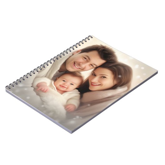 Moderne aangepaste foto gepersonaliseerde cadeau notitieboek (Linkerzijde)