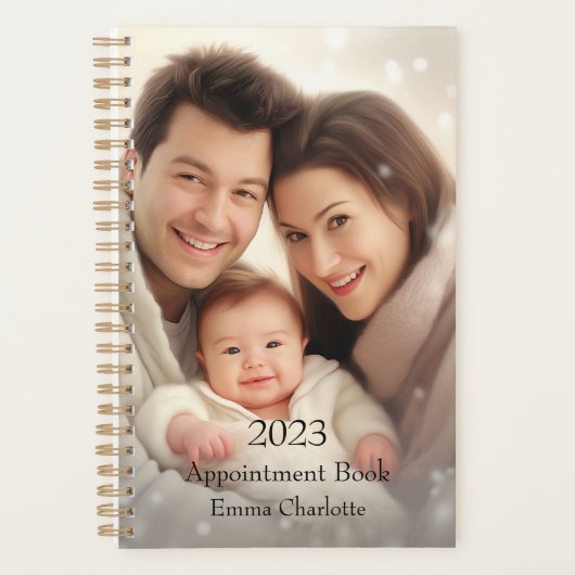 Moderne aangepaste foto gepersonaliseerde cadeau planner (Voorkant)