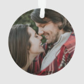 Moderne, aangepaste foto Gold Snowflake Merry-kers Ornament (achterkant)