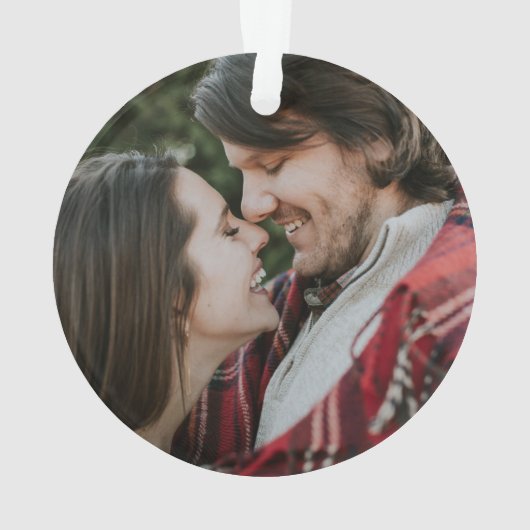 Moderne, aangepaste foto Gold Snowflake Merry-kers Ornament (achterkant)