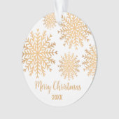 Moderne, aangepaste foto Gold Snowflake Merry-kers Ornament (voorkant)