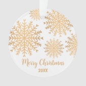 Moderne, aangepaste foto Gold Snowflake Merry-kers Ornament (voorkant)