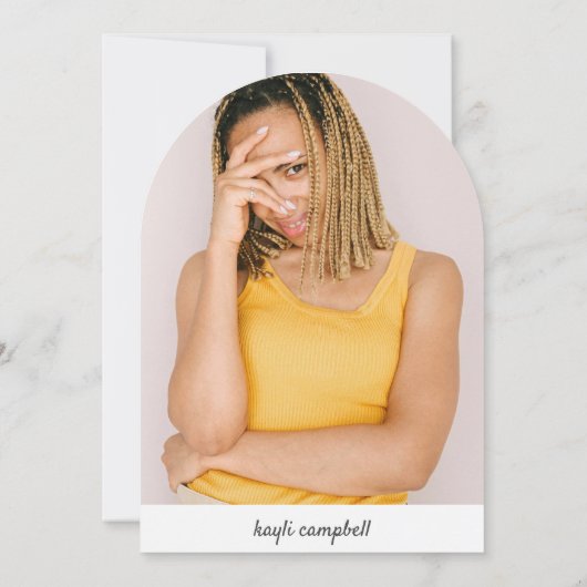 Moderne aangepaste foto in boog kaart (Achterkant)