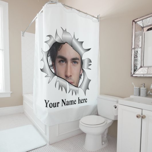 Moderne  aangepaste foto in een gat douchegordijn (In situ)