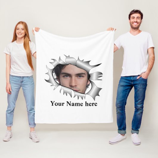 Moderne aangepaste foto in een gat fleece deken (In situ)