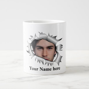 Moderne  aangepaste foto in een gat grote koffiekop