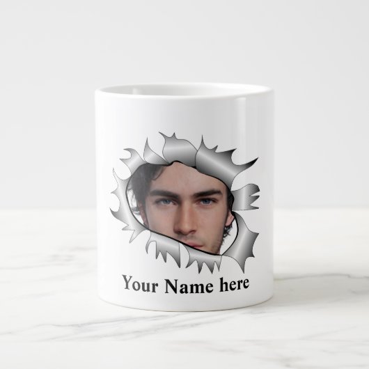 Moderne  aangepaste foto in een gat grote koffiekop (Voorkant)