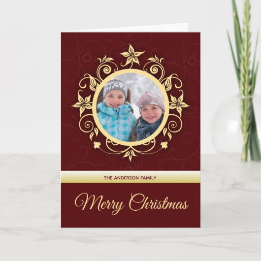 Moderne aangepaste foto kerstgroeten feestdagen kaart (Voorkant)