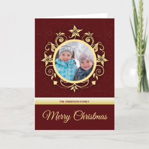 Moderne aangepaste foto kerstgroeten feestdagen kaart