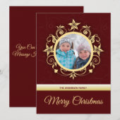 Moderne aangepaste foto kerstgroeten feestdagenkaart (Voorkant / Achterkant)
