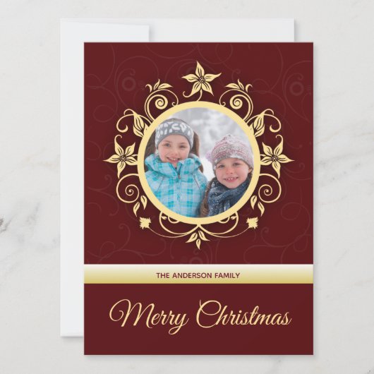 Moderne aangepaste foto kerstgroeten feestdagenkaart (Voorkant)