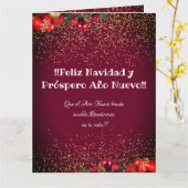 Moderne aangepaste foto Kerstmis Feliz Navidad Kaart (Gele Bloem)