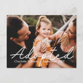 Moderne aangepaste foto kinderen adoptie aankondig briefkaart (Voorkant)