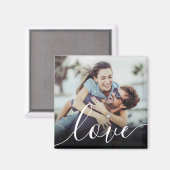 Moderne aangepaste foto-liefdesscript magneet (Voorkant / Achterkant)