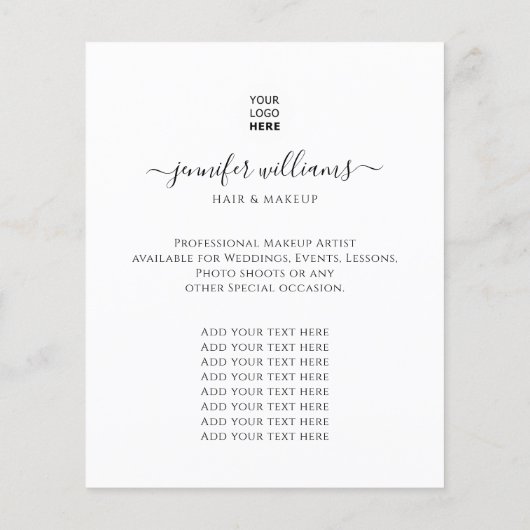 Moderne Aangepaste foto-Logo promotiewit Flyer (Achterkant)