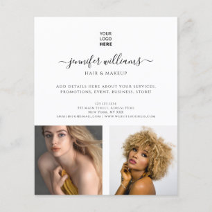 Moderne aangepaste foto logo promotionele witte flyer
