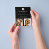 Moderne aangepaste foto logo promotionele zwarte  flyer (Hand)