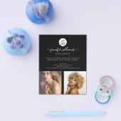 Moderne aangepaste foto logo promotionele zwarte  flyer (Enkel)