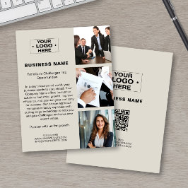 Moderne aangepaste foto Logo QR Corporate Business Flyer