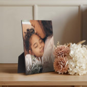 Moderne aangepaste foto Mama & kind naam Keepsake Fotoplaat