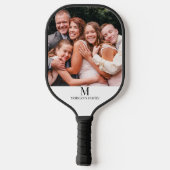 Moderne aangepaste foto-monogram naam Pickleball P Paddle (Achterkant)