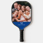 Moderne aangepaste foto-monogram naam Pickleball P Pickleball Paddle (Voorkant)