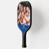 Moderne aangepaste foto-monogram naam Pickleball P Pickleball Paddle (Links)