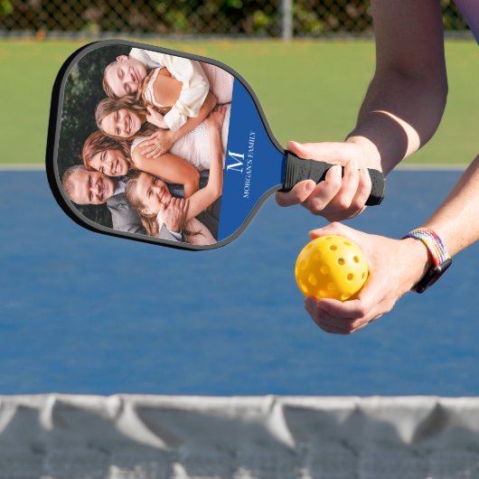 Moderne aangepaste foto-monogram naam Pickleball P Pickleball Paddle (Insitu)