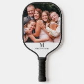 Moderne aangepaste foto-monogram naam Pickleball P Pickleball Paddle (Voorkant)