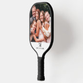 Moderne aangepaste foto-monogram naam Pickleball P Pickleball Paddle (Links)