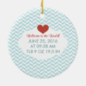 Moderne aangepaste foto Nieuwe Baby Geboorte Keeps Keramisch Ornament (Achterkant)