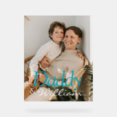 Moderne aangepaste foto papa & Baby naam Keepsake Acryl Bord (Voorkant)