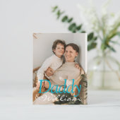 Moderne aangepaste foto papa & Baby naam Keepsake Briefkaart (Staand voorkant)