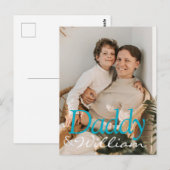 Moderne aangepaste foto papa & Baby naam Keepsake Briefkaart (Voorkant / Achterkant)