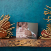 Moderne aangepaste foto papa & Baby naam Keepsake Fotoplaat (Zijkant)