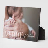 Moderne aangepaste foto papa & Baby naam Keepsake Fotoplaat (Zijkant)