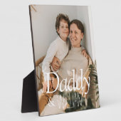Moderne aangepaste foto papa & Baby naam Keepsake Fotoplaat (Zijkant)