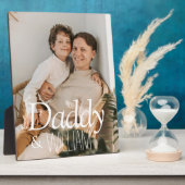 Moderne aangepaste foto papa & Baby naam Keepsake Fotoplaat (Zijkant)