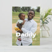 Moderne aangepaste foto papa & Baby naam Keepsake Kaart (Staand voorkant)