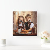 Moderne Aangepaste Foto Persoonlijke Muur Vierkante Klok (Huis)