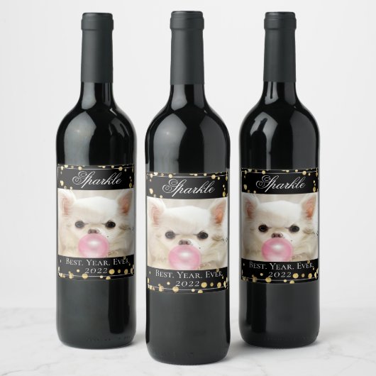 Moderne aangepaste foto | Pet Star Wijn Etiket